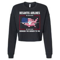 Desantis Airlines Brining The Border To You American Flag Cropped Pullover Crew