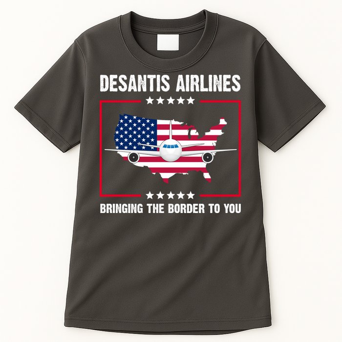 Desantis Airlines Brining The Border To You American Flag Tall T-Shirt