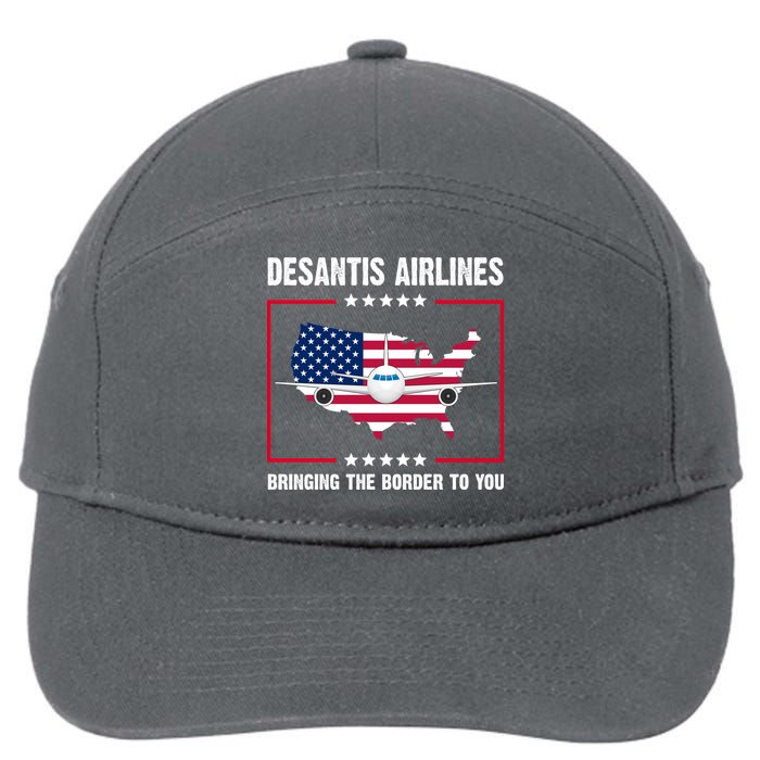 Desantis Airlines Brining The Border To You American Flag 7-Panel Snapback Hat