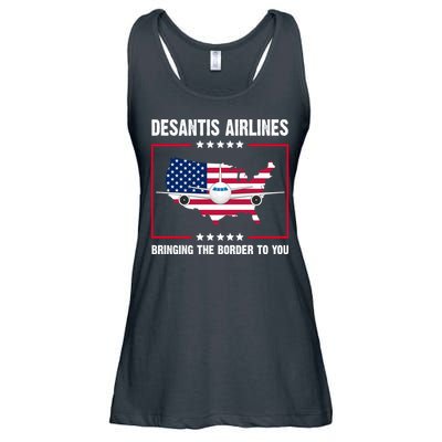 Desantis Airlines Brining The Border To You American Flag Ladies Essential Flowy Tank