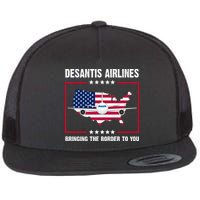 Desantis Airlines Brining The Border To You American Flag Flat Bill Trucker Hat