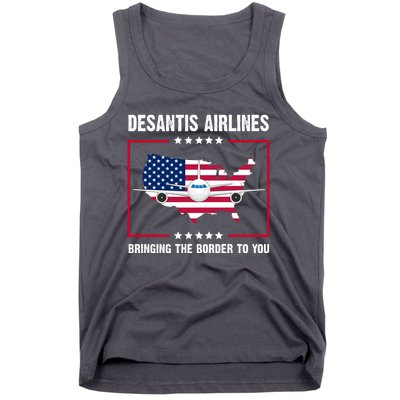 Desantis Airlines Brining The Border To You American Flag Tank Top