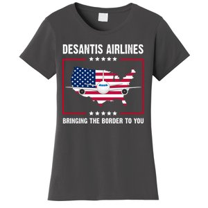 Desantis Airlines Brining The Border To You American Flag Women's T-Shirt