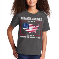 Desantis Airlines Brining The Border To You American Flag Kids T-Shirt