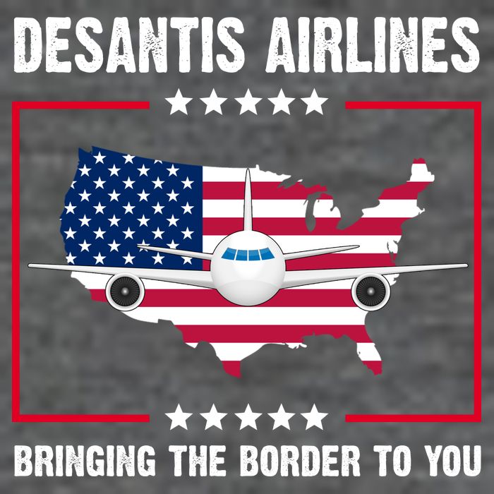 Desantis Airlines Brining The Border To You American Flag Kids T-Shirt
