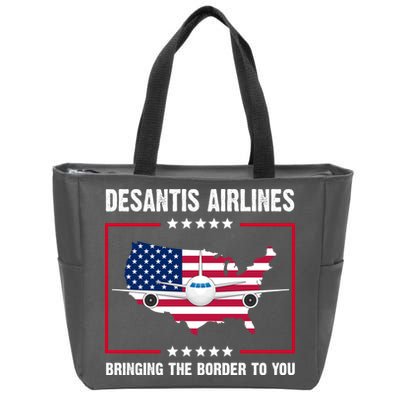 Desantis Airlines Brining The Border To You American Flag Zip Tote Bag