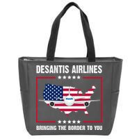 Desantis Airlines Brining The Border To You American Flag Zip Tote Bag
