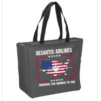 Desantis Airlines Brining The Border To You American Flag Zip Tote Bag