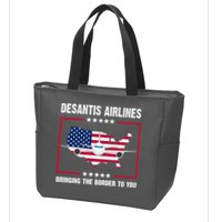 Desantis Airlines Brining The Border To You American Flag Zip Tote Bag