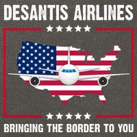 Desantis Airlines Brining The Border To You American Flag Cotton Canvas Backpack