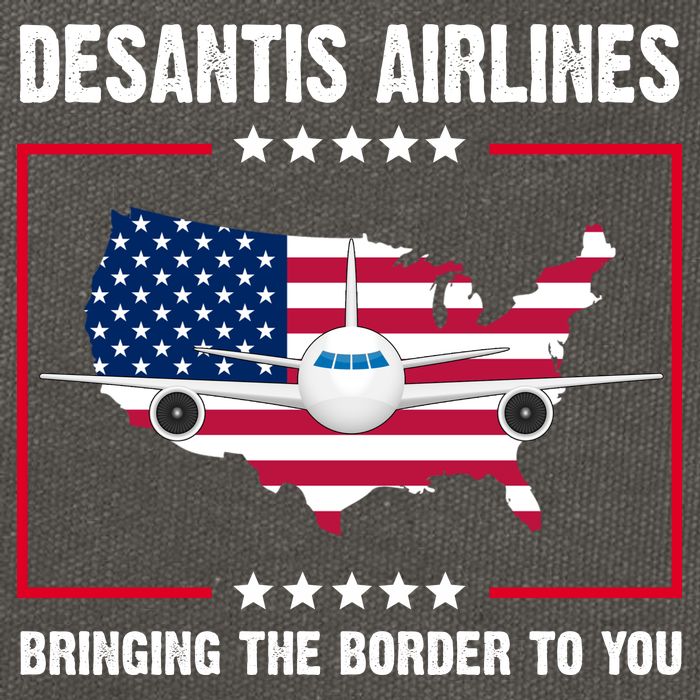 Desantis Airlines Brining The Border To You American Flag Cotton Canvas Backpack