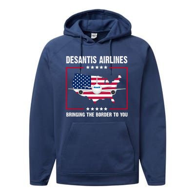 Desantis Airlines Brining The Border To You American Flag Performance Fleece Hoodie