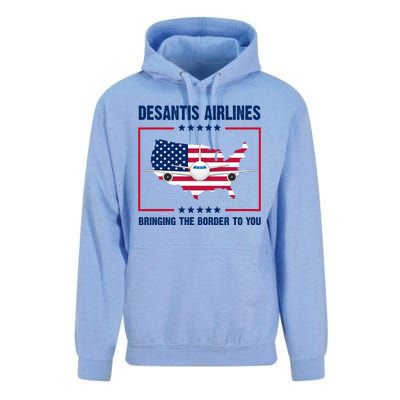 Desantis Airlines Brining The Border To You American Flag Unisex Surf Hoodie