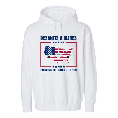 Desantis Airlines Brining The Border To You American Flag Garment-Dyed Fleece Hoodie