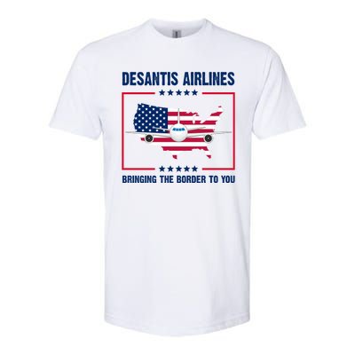 Desantis Airlines Brining The Border To You American Flag Softstyle CVC T-Shirt