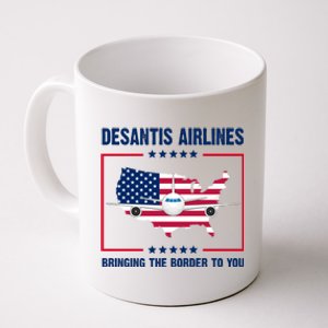 Desantis Airlines Brining The Border To You American Flag Coffee Mug