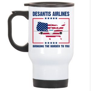 Desantis Airlines Brining The Border To You American Flag Stainless Steel Travel Mug