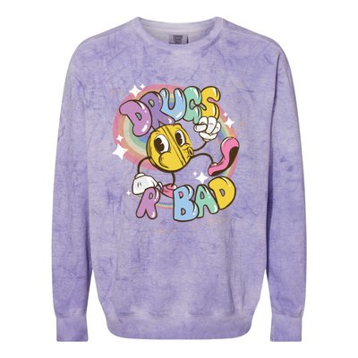 Drugs are bad - Funny Graphic Colorblast Crewneck Sweatshirt