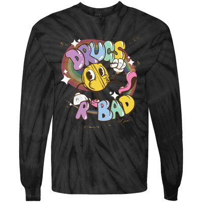 Drugs are bad - Funny Graphic Tie-Dye Long Sleeve Shirt