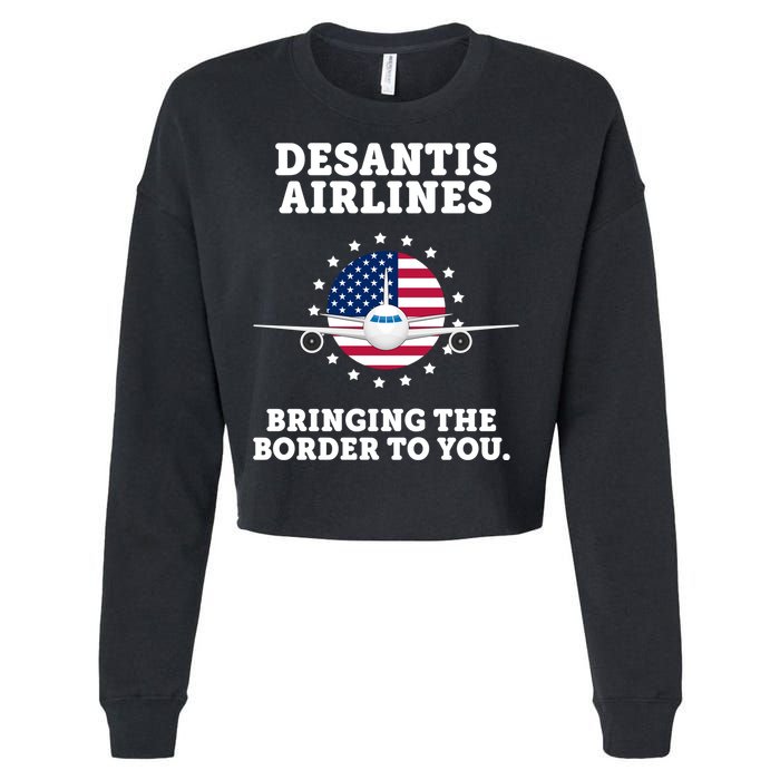 DeSantis Airlines Bringing The Boarder To You Cropped Pullover Crew