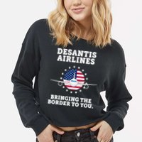 DeSantis Airlines Bringing The Boarder To You Cropped Pullover Crew