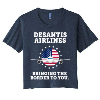 DeSantis Airlines Bringing The Boarder To You Crop Top