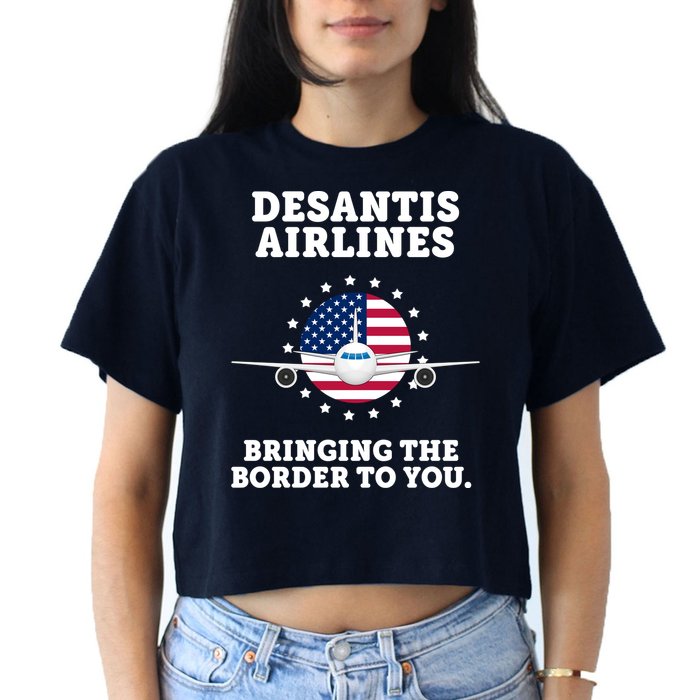 DeSantis Airlines Bringing The Boarder To You Women's Crop Top Tee