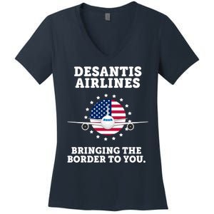 DeSantis Airlines Bringing The Boarder To You Women's V-Neck T-Shirt