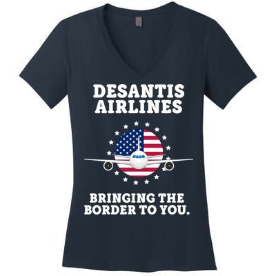 DeSantis Airlines Bringing The Boarder To You Women's V-Neck T-Shirt