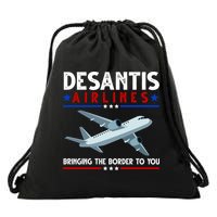 Desantis Airlines Bringing The Border To You Drawstring Bag