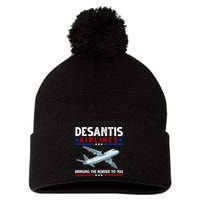 Desantis Airlines Bringing The Border To You Pom Pom 12in Knit Beanie