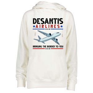 Desantis Airlines Bringing The Border To You Womens Funnel Neck Pullover Hood