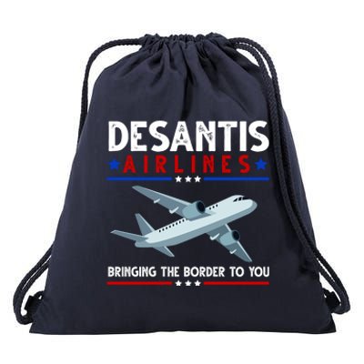 Desantis Airlines Bringing The Border To You Drawstring Bag