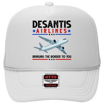 Desantis Airlines Bringing The Border To You High Crown Mesh Back Trucker Hat