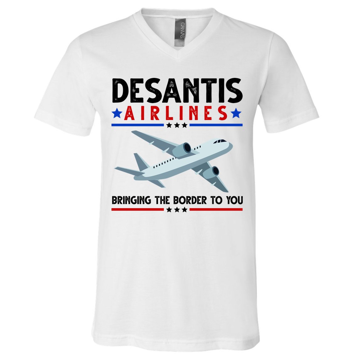 Desantis Airlines Bringing The Border To You V-Neck T-Shirt