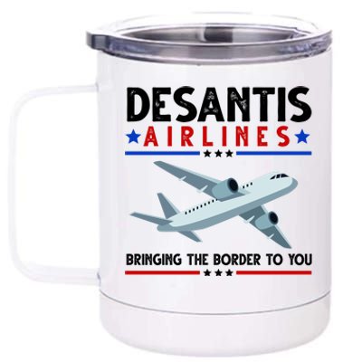 Desantis Airlines Bringing The Border To You 12 oz Stainless Steel Tumbler Cup