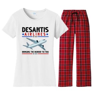 Desantis Airlines Bringing The Border To You Women's Flannel Pajama Set