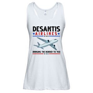 Desantis Airlines Bringing The Border To You Ladies Essential Flowy Tank