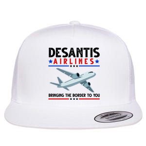 Desantis Airlines Bringing The Border To You Flat Bill Trucker Hat