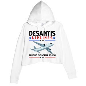 Desantis Airlines Bringing The Border To You Crop Fleece Hoodie