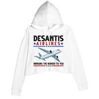 Desantis Airlines Bringing The Border To You Crop Fleece Hoodie