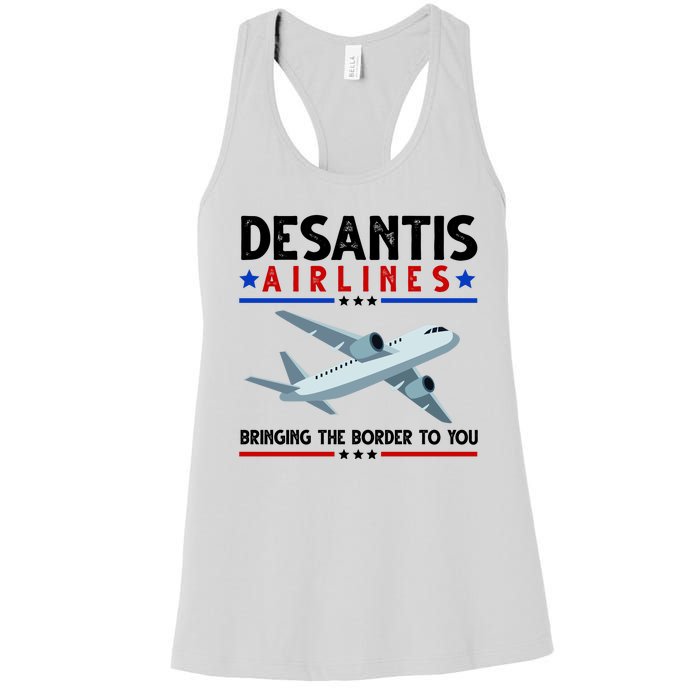 Desantis Airlines Bringing The Border To You Women's Racerback Tank