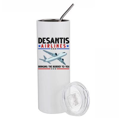 Desantis Airlines Bringing The Border To You Stainless Steel Tumbler