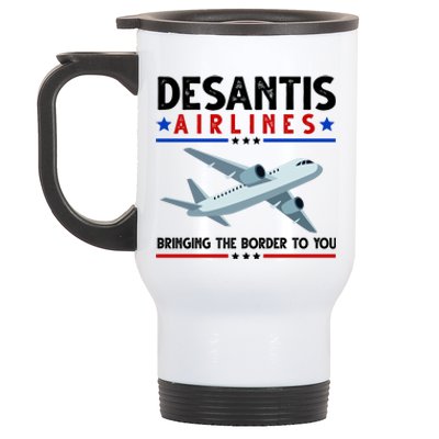 Desantis Airlines Bringing The Border To You Stainless Steel Travel Mug