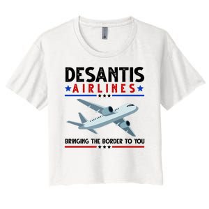 Desantis Airlines Bringing The Border To You Women's Crop Top Tee