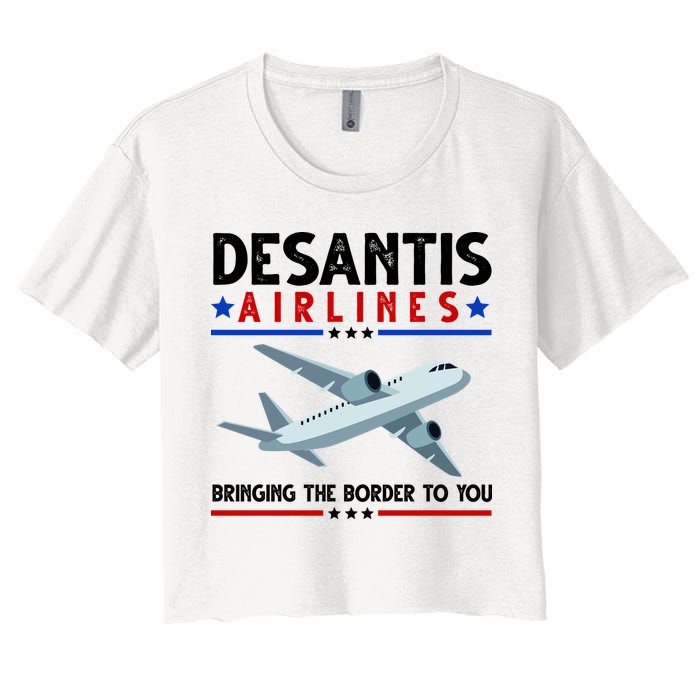 Desantis Airlines Bringing The Border To You Crop Top