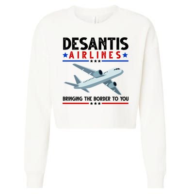 Desantis Airlines Bringing The Border To You Cropped Pullover Crew