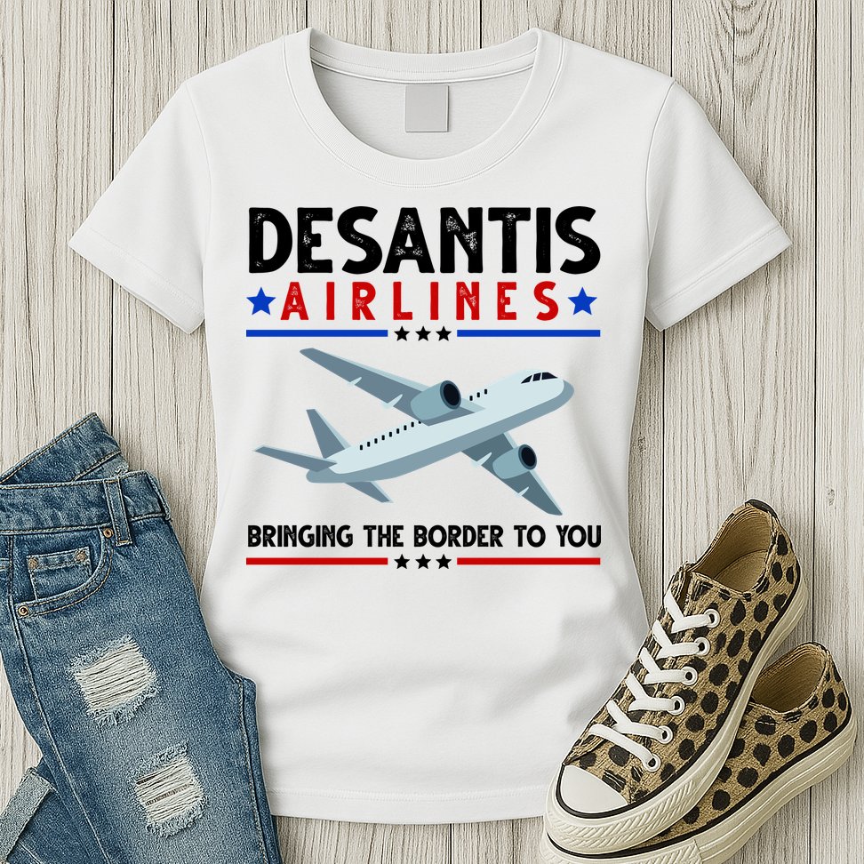 Desantis Airlines Bringing The Border To You Womens T-Shirt