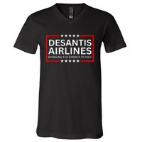 Desantis Airlines Bringing The Border To You V-Neck T-Shirt