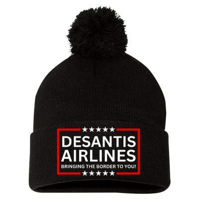 Desantis Airlines Bringing The Border To You Pom Pom 12in Knit Beanie